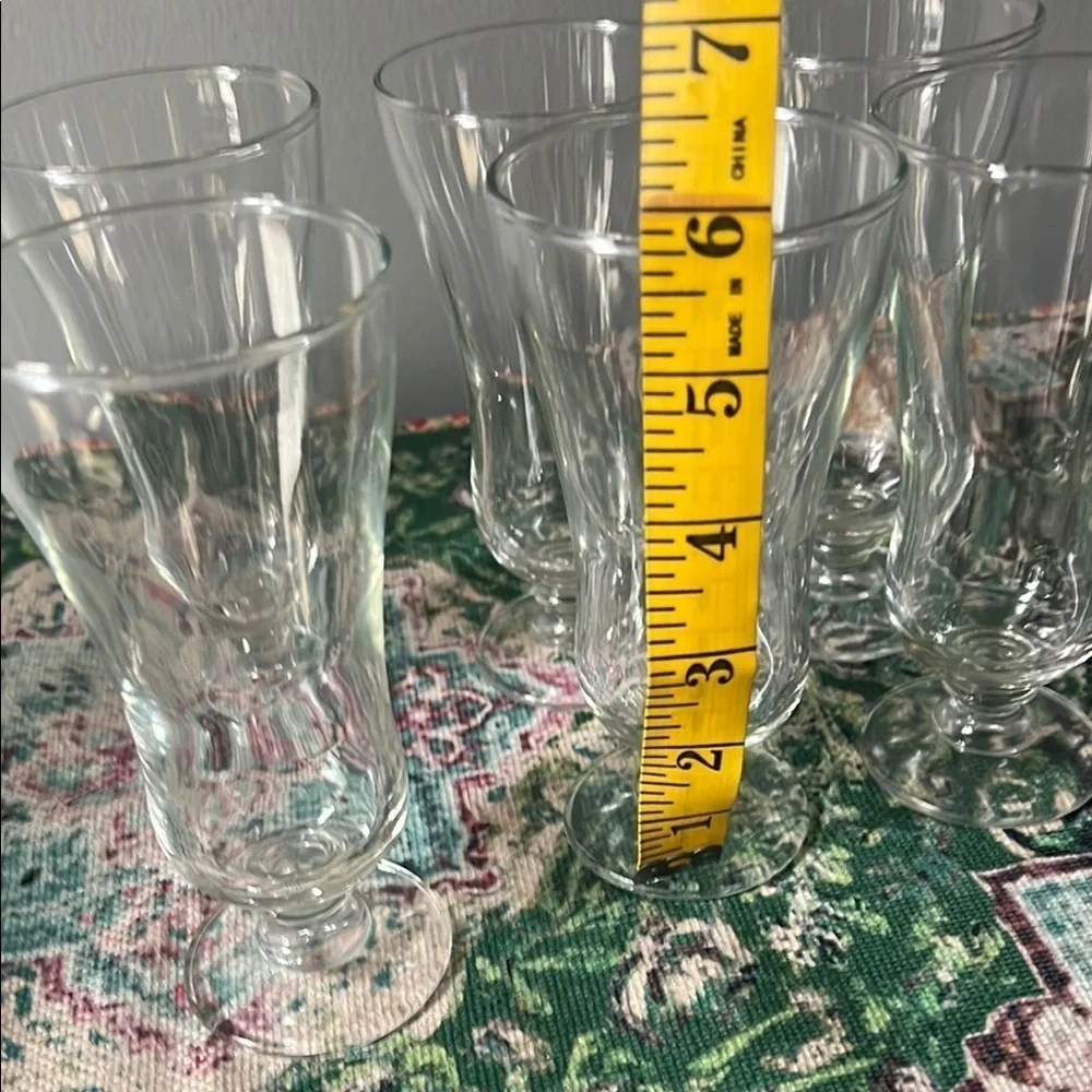 Vintage Clear Glass Goblet Set Of Six